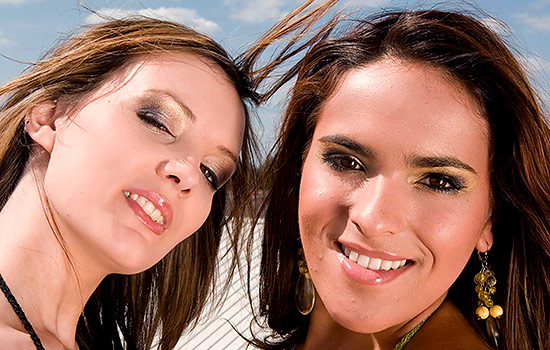 Valery Summer Outdoors Working On Her Tan With Cute Chick